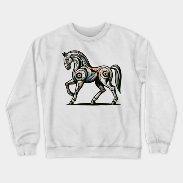 Horse illustration. Illustration of a horse in cubism style Crewneck Sweatshirt by gblackid